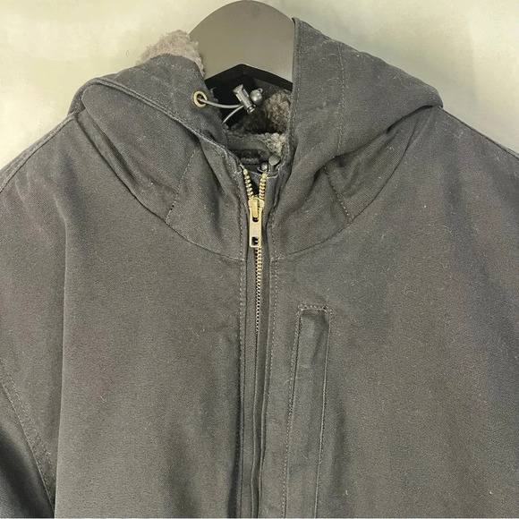 Lee Jacket Mens Large Full Zip Canvas Work Hooded Black Premium Select Lined - Picture 3 of 14